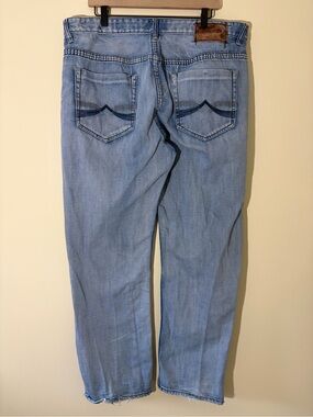 Y2K Ecko Unltd Light Wash Distressed Baggy Embroidered Jeans 40x32